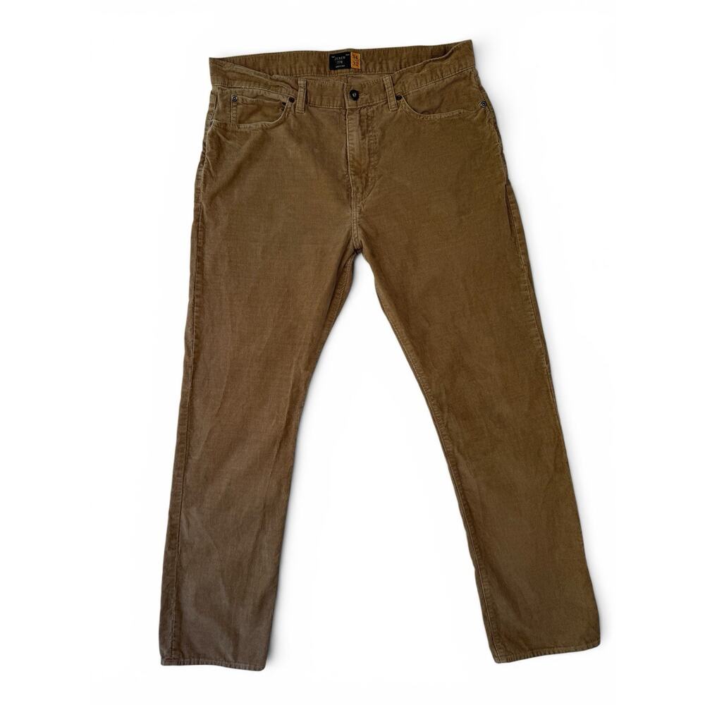 J Crew Corduroy Pants Mens 34x32 Brown 770 Straight Leg Solid Oarsman Casual